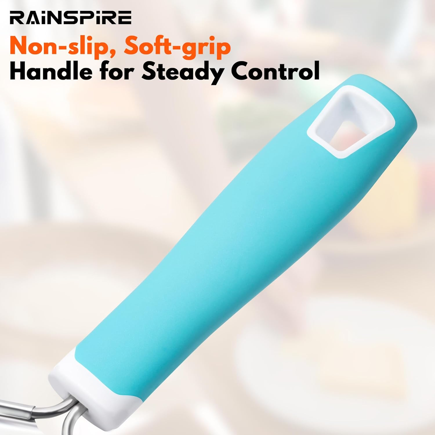 Rainspire Professional Cheese Graters for Kitchen Stainless Steel Handheld, Metal Lemon Zester Grater with Handle for Cheese, Chocolate, Spices, Kitchen Gadgets Tools, Soft Grip Handle (Blue) image number 2