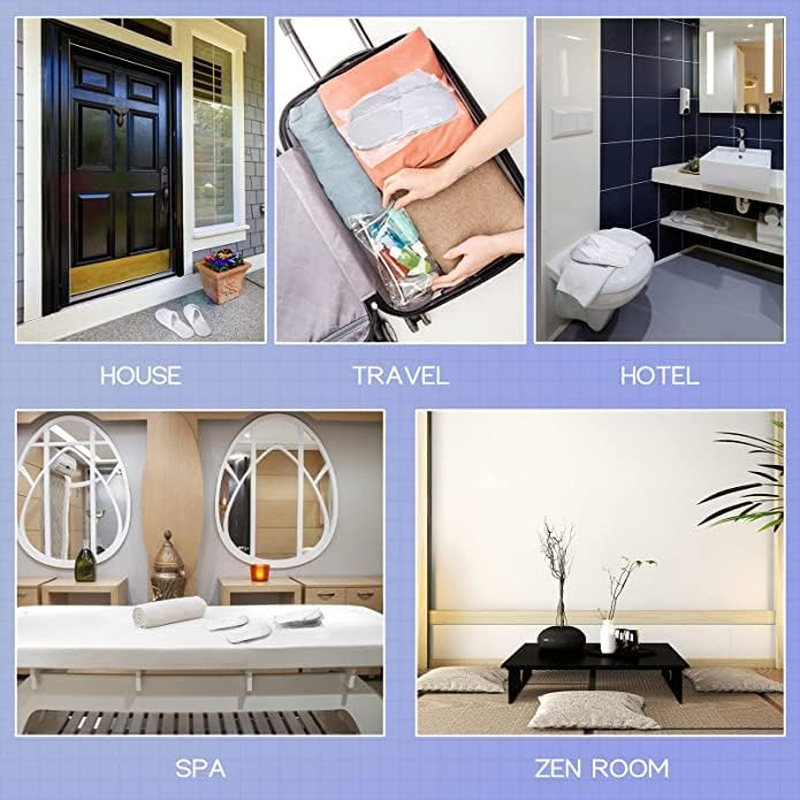 12 Pairs Closed Toe EVA Slippers - Non-Slip, Premium Bulk Hotel, Breathable Soft Non-Wovens House Guest Slippers for Men and Women - Salon, Hotel, Home Use image number 3