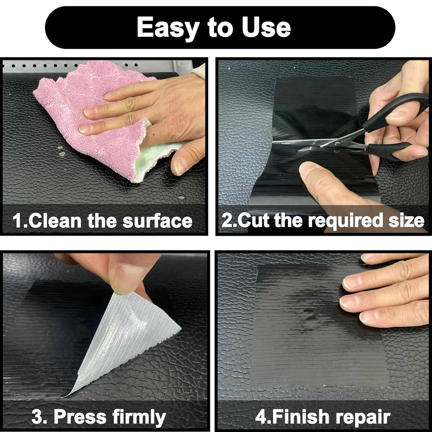 KAIHENG Leather Repair Tape, 3.9INX32FT Waterproof Leather Repair Patch for Furniture, Couches, Sofas, Car Seats, Leather Chairs, Strong Duct Tape, Residue Free image number 3