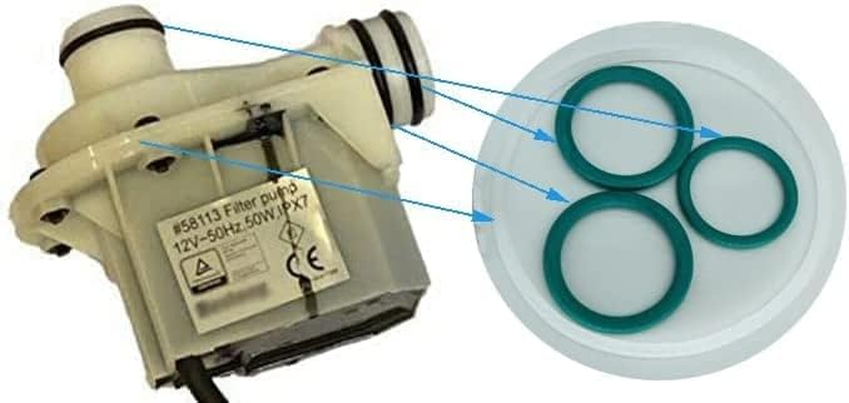 Bamkyait P4071 58113 Replace Bestway Lay-Z-Spa Saluspa Coleman Hot Tub Water Pump Seal Rebuild Kit with Impeller & Shafts