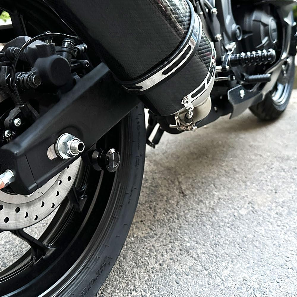 M10 Swing Arm Spools Sliders Compatible with Ninja 650R EX650 Er-6F/N,Ninja 250,Ninja 400R Er-4N,Zx-12R,Vulcan Cafe/S,Z250/300,Ex650R,Universal Motorcycle Swing Arm Bobbins image number 2