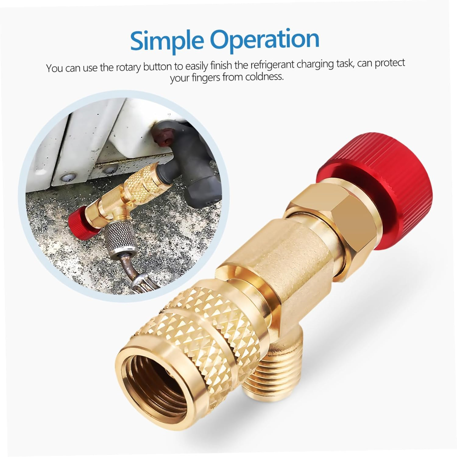 Refrigeration Coupling Valves Straight Valve Adapter for Air Conditioner, Compatible and R410 Refrigerants, Replacement for Home Use image number 3