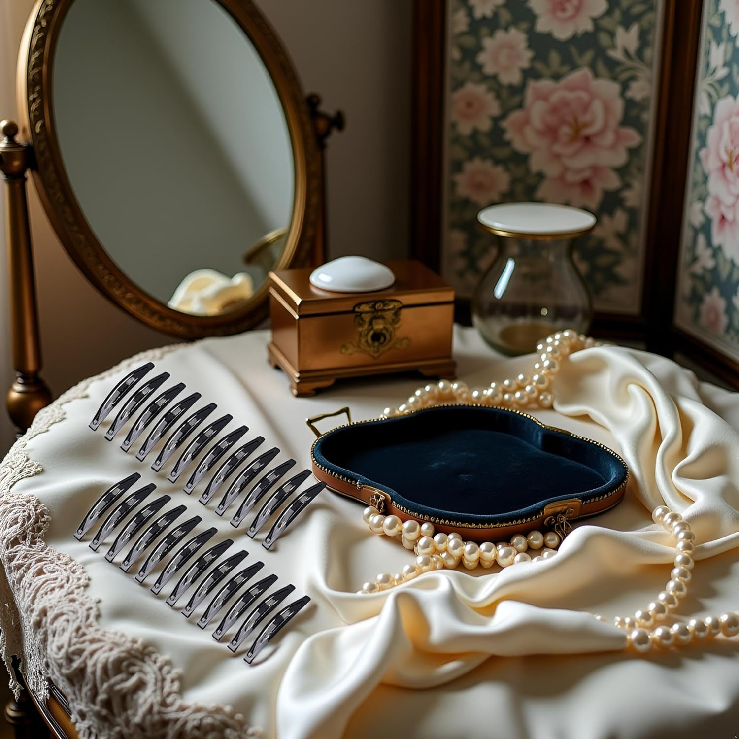 24 Pcs Black Snap Hair Clips, Metal Hair Clips for Women Long No-Slip Barrettes, Small Hair Clips for Girls Women Makeup Styling Hair Accessories (2.16 Inch) image number 6