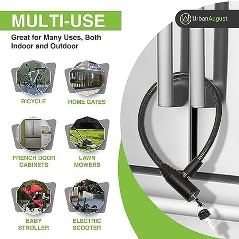 Urban August Fridge Lock: Multi-Functional Cable Keyed Lock, for French-Door Refrigerators and Cabinets (One Pack) image number 4