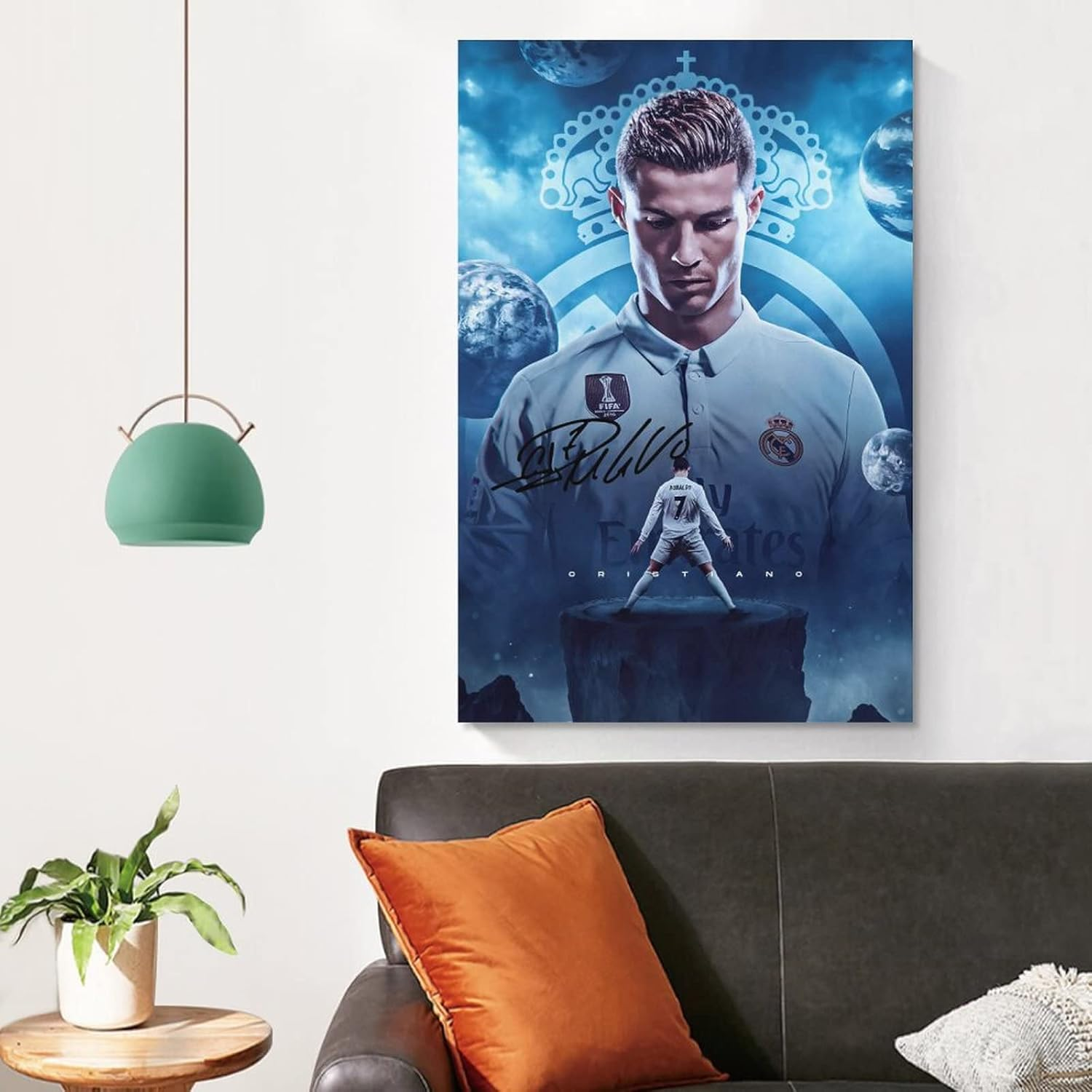 Cristiano Ronaldo Poster 3 Wall Art Canvas Print Poster Home Bathroom Bedroom Office Living Room Decor Canvas Poster Unframe: 16X24Inch(40X60Cm) image number 4