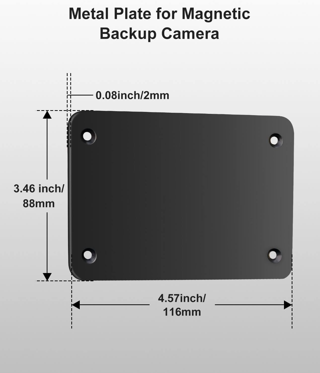 STONVUE Metal Plate for Magnetic Wireless Reversing Camera (4.6"X3.1")- Converts Fiberglass/Plastic to Magnetic Surface for Non-Metal Vehicles, Includes Double-Sided Tape&Screws for Trucks/Rvs image number 5