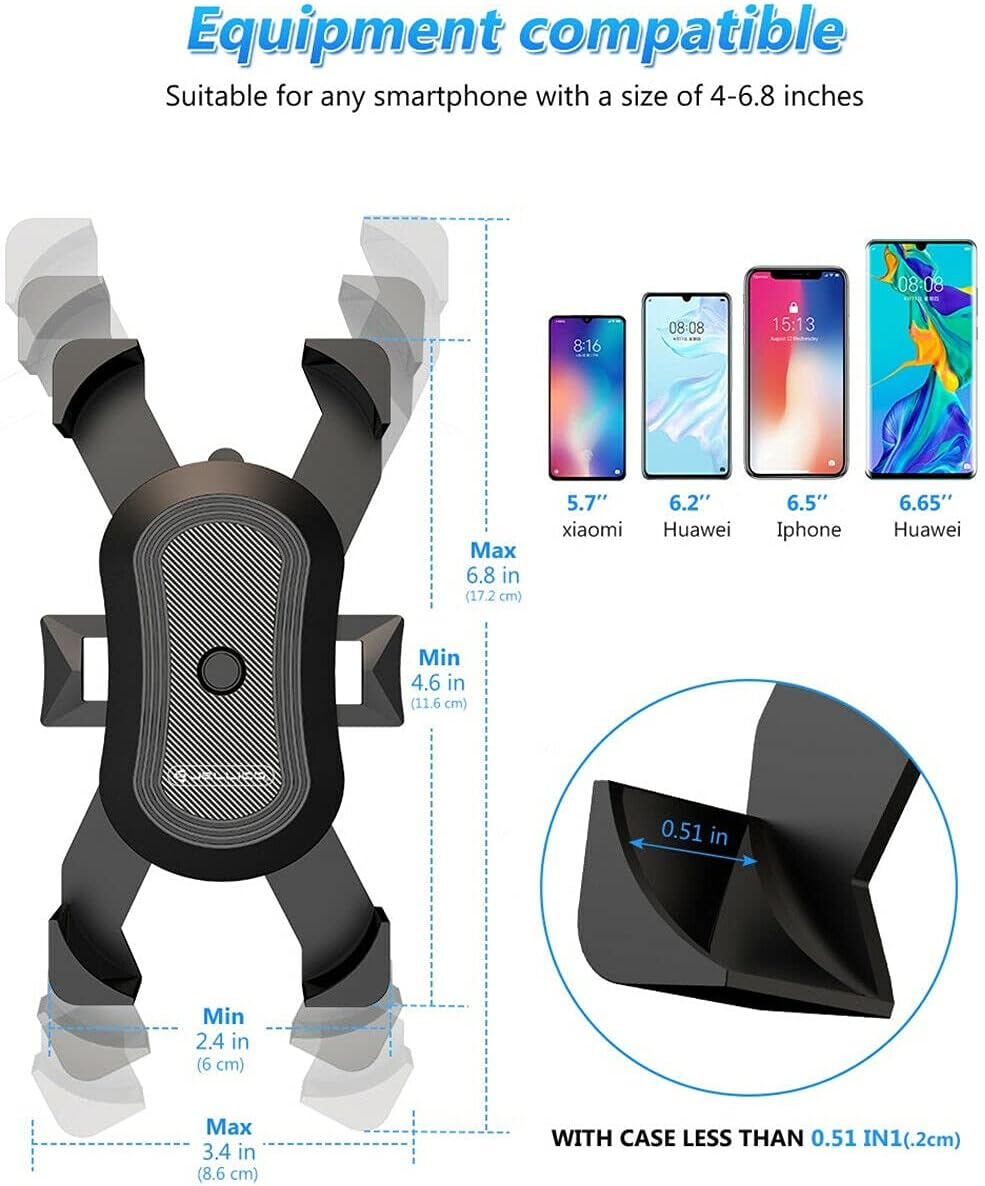 Bike Phone Holder Handlebar Mount 360&deg; Rotation for Motorcycle Bicycle MTB Pram image number 3