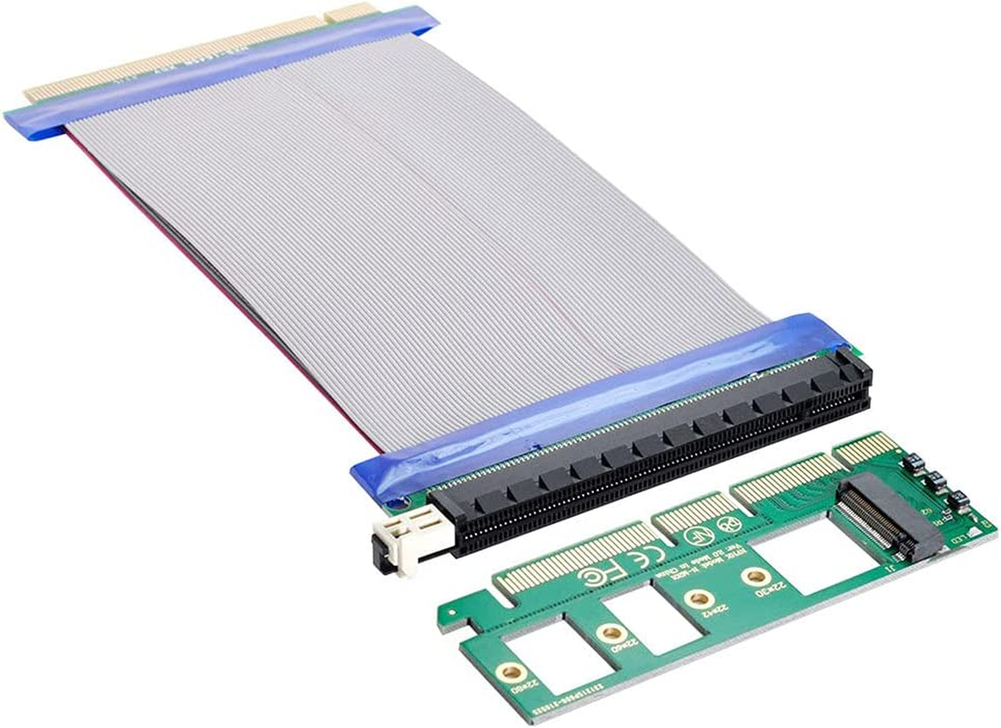 Xiwai NGFF M-Key NVME AHCI SSD to PCI-E 3.0 16X X16 Vertical Adapter with Cable Male to Female Extension image number 6