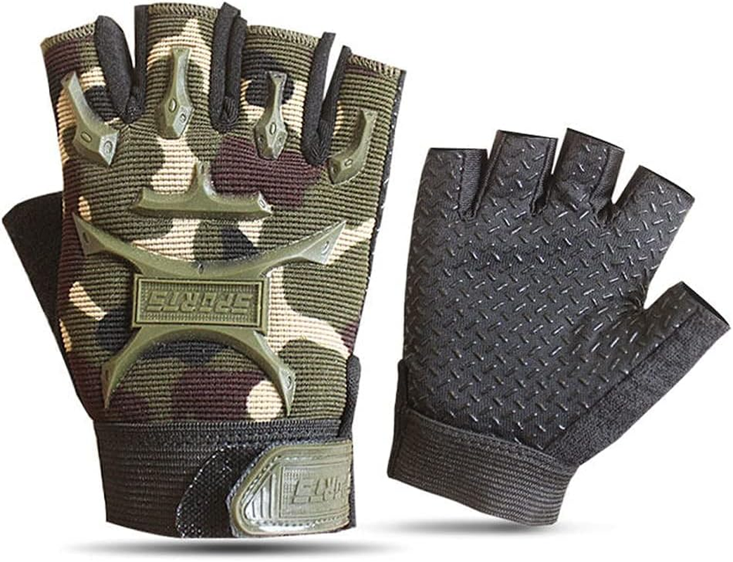 Kids Road Bike Gloves Half Finger MTB Cycling Gloves Roller Skating Mitten Breathable anti Slip Shock Absorbing Workout Gloves Short Sports Gloves Fingerless Riding Fishing Golf Gloves for Boys Girls image number 6