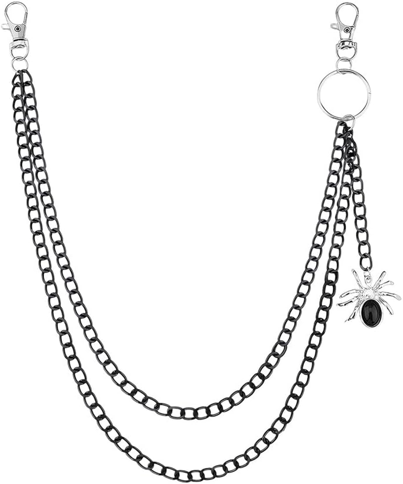 Punk Pants Chain Halloween Chains for Jeans Spider Pants Chain Layered Belts for Men Women