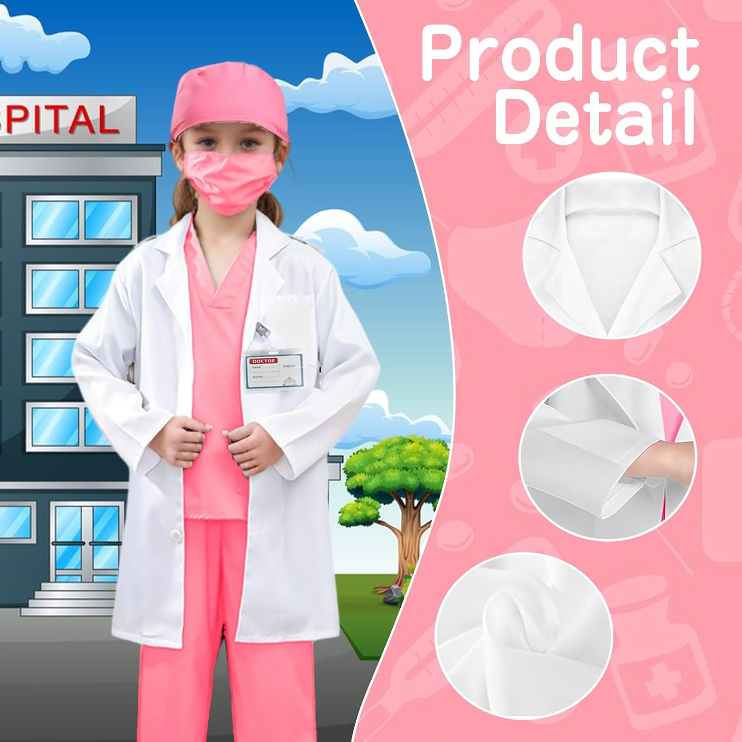 Doctor Costume for Kids, Doctor Accessories Carnival Party Cosplay image number 3