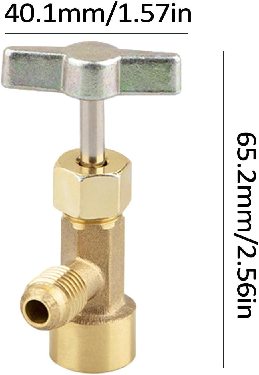 ALASSE R134A Can Tap, Brass, Copper Body Globe Valve, 1/4 in SAE, Refrigerant Can Tap, AC Accessory image number 4