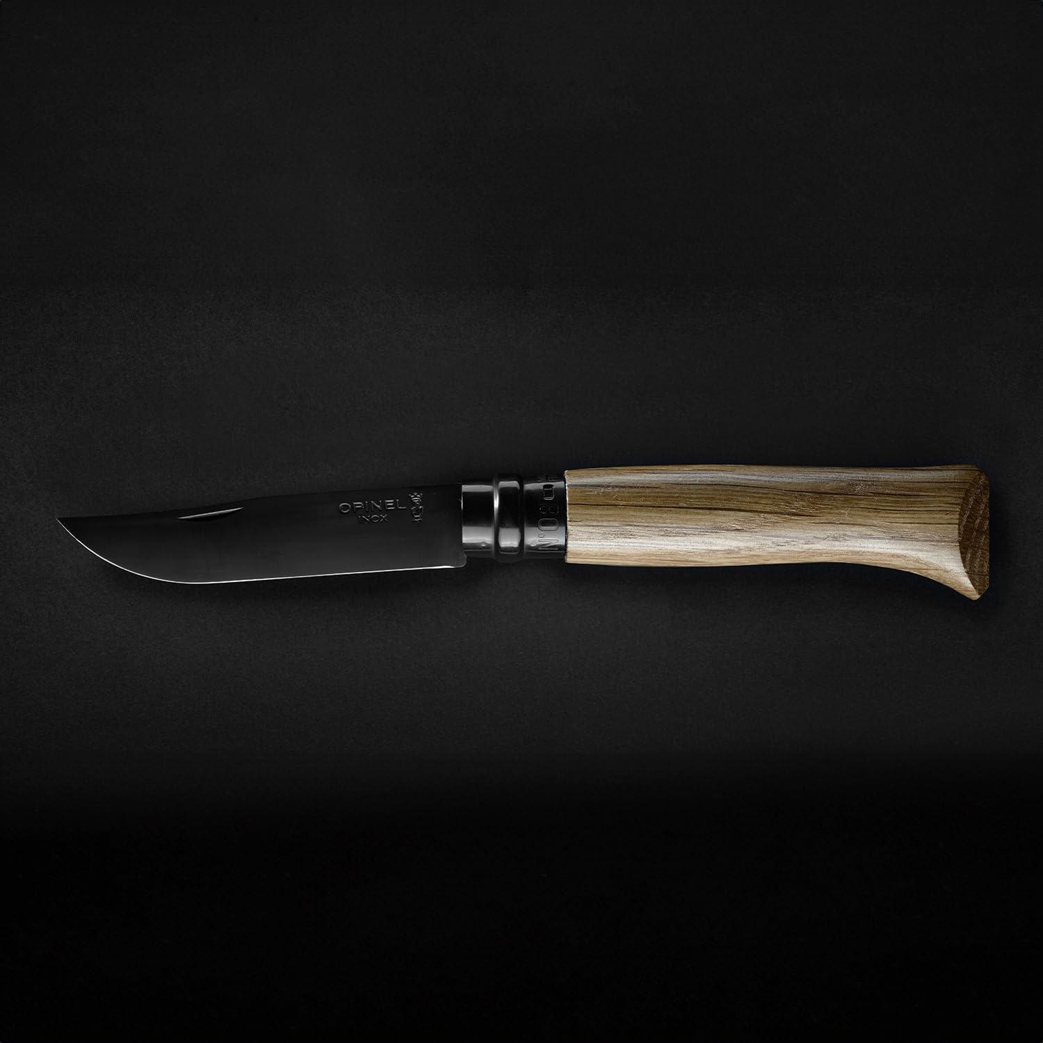 Opinel Traditional No8 Black Oak Edition S/S Black Finish 8.5Cm in Wooden Gift Box image number 2