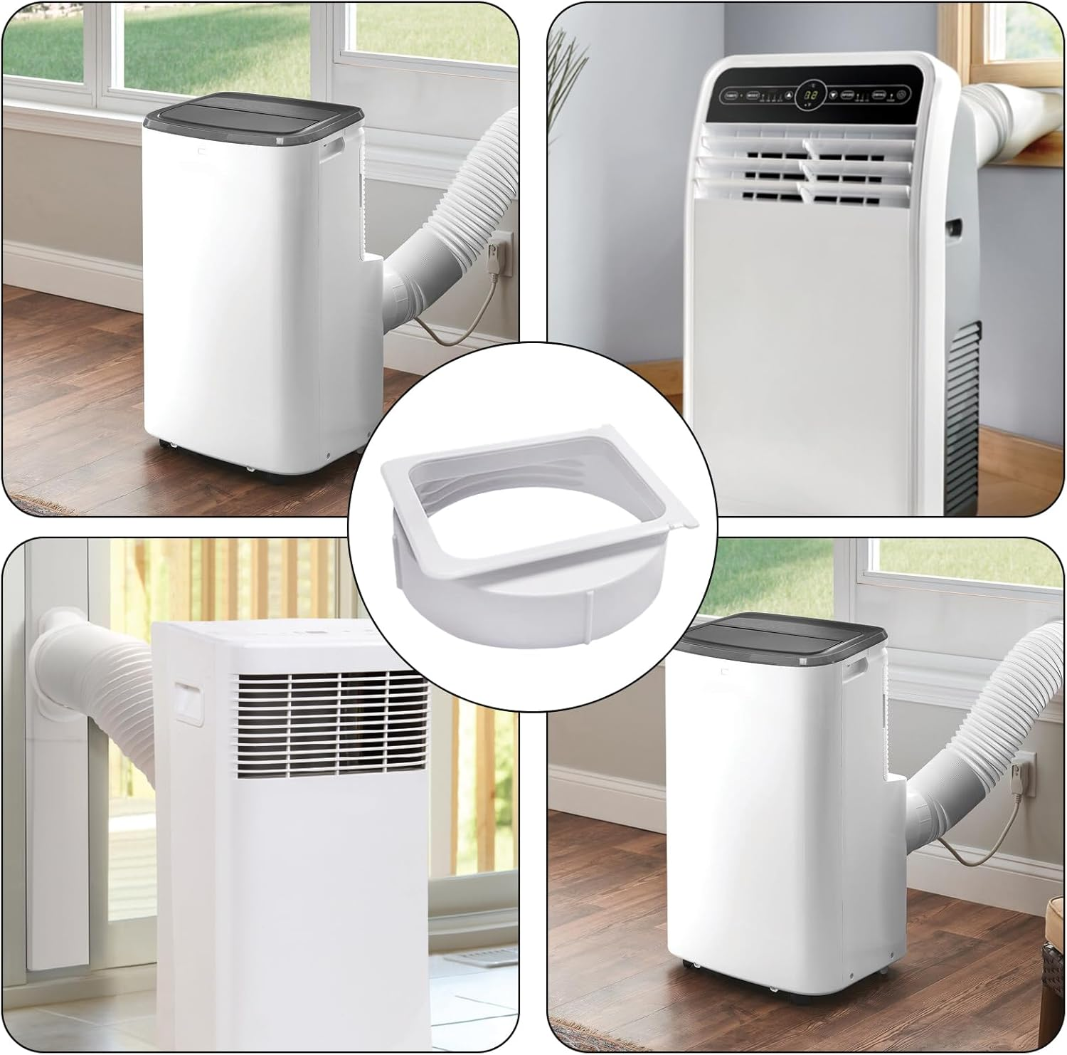 Easybymall 15Cm White ABS Plastic Portable Mobile Air Conditioner Extractor Adapter Hardware Parts image number 6