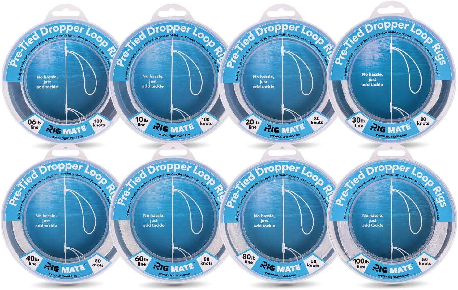 6 Lb Pre-Tied Dropper Loop Rigs. Fishing Line Spool. Loops 18 Inches Apart with 5.5 Inch Loop Size. Perfect for Saltwater & Freshwater Fishing. Perfect for Snapper & Other Bottom Feeding Fish. image number 3