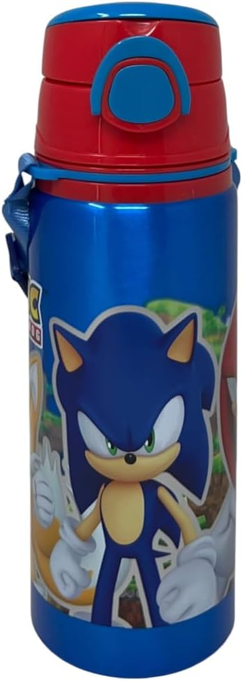 Aluminium Water Bottle with Straw Sonic 730Ml Automatic Pop up Bottle for Kids Shoulder Strap Supplied - Bluey image number 7