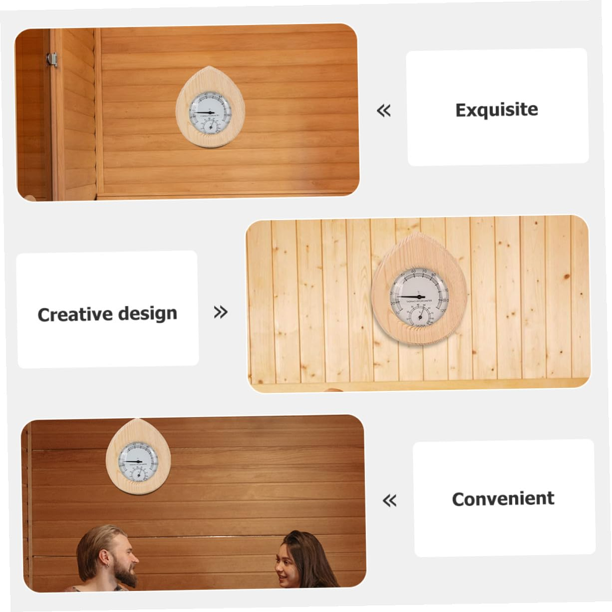 Abaodam Portable Sauna Hygrometer and Thermometer Dual-Use Indoor Outdoor Temperature Humidity Gauge for Sauna Rooms Nursery Garden High Precision Monitoring image number 4