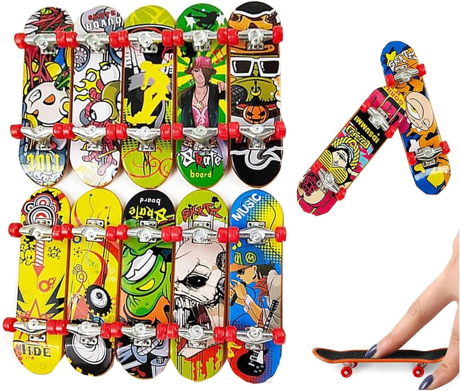 12Pcs Creative Finger Skateboards Set, Fun Fingertips Movement Starter Kit, Mini Finger Skateboarding Sports, Collection of Fingerboards for Skating Enthusiasts, Birthday Party Novelty Gift image number 5