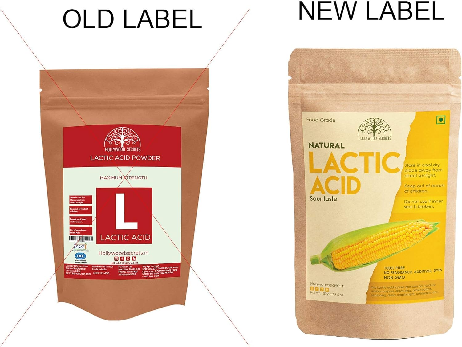 Hollywood Secrets 100% Pure Lactic Acid Pure Grade Powder (100 Gms) image number 4