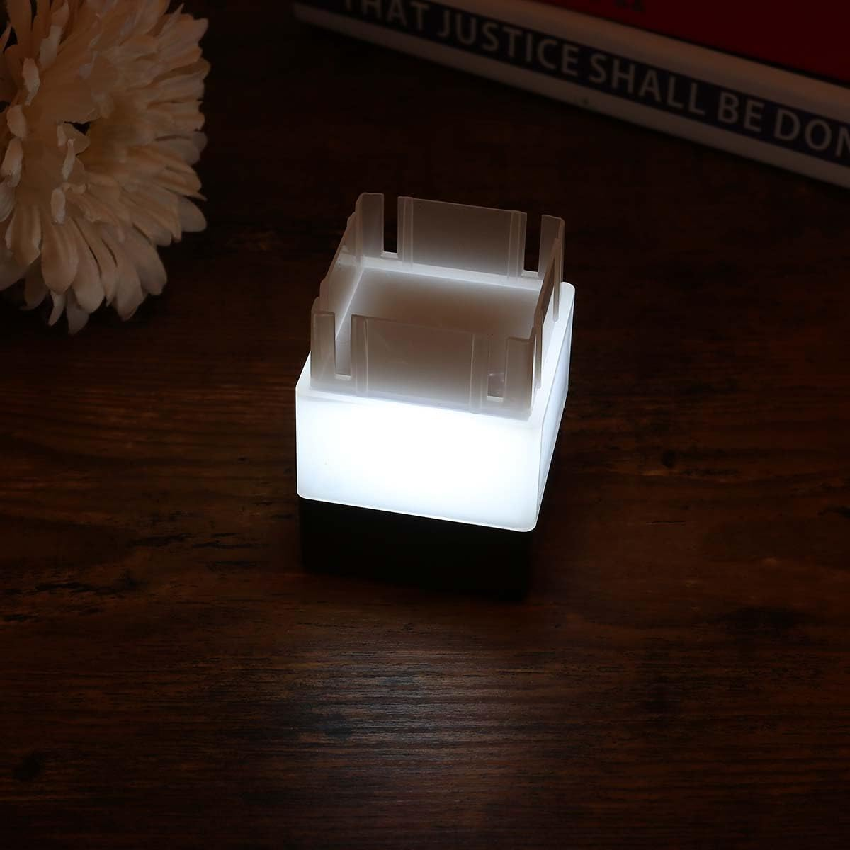 DOITOOL 4 Pcs Landscape Lamp Pillar Lights Post Lights Garden Light Outdoor Led Solar Lights Solar Fence Light Solar Fence Lamp Outdoor Solar Light Garden Lamp Street Light the Fence image number 6