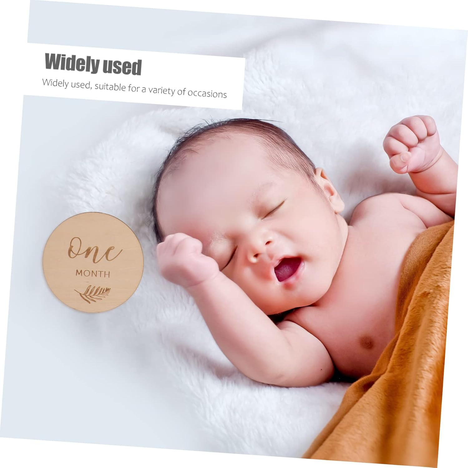 UPKOCH 12Pcs Double Sided Wooden Milestone Cards Growth Photo Props Newborn Memory Discs for First Year Milestones Showers - Assorted Color image number 7