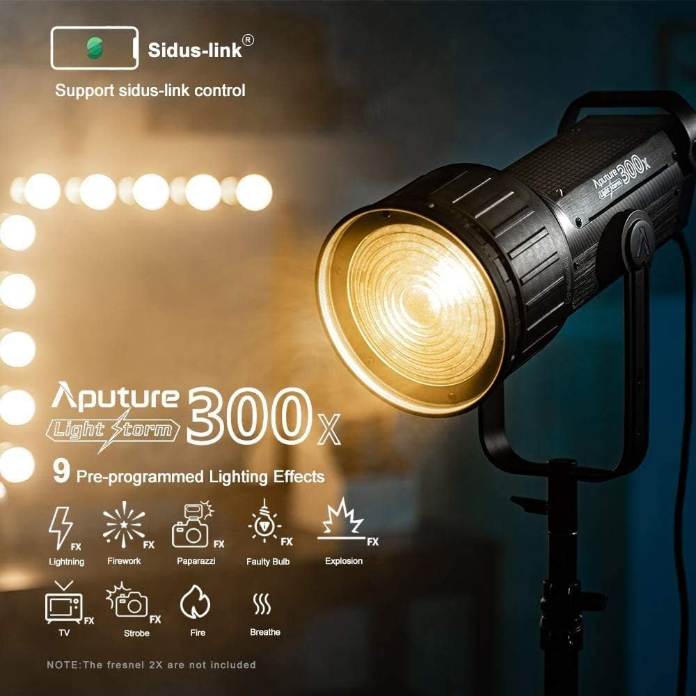 Aputure LS 300X LED Video Light,300W Bi-Color 2700-6500K with Sidus Link App Adjustable Bowens Mount Light for Photography,Outdoor Shooting (V-Mount) image number 5