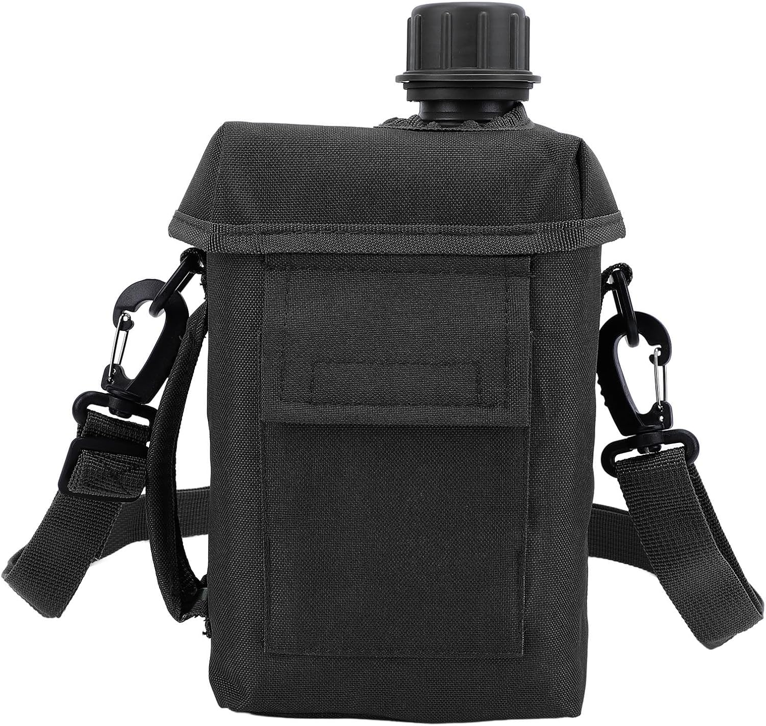 Bewinner Outdoor Water Bottle - 2L Portable Water Canteen with Waist Bag, Multi Fuctional PVC Flat Camping Water Bottle for Military Surplus or Bushcraft Gear (OD Green)
