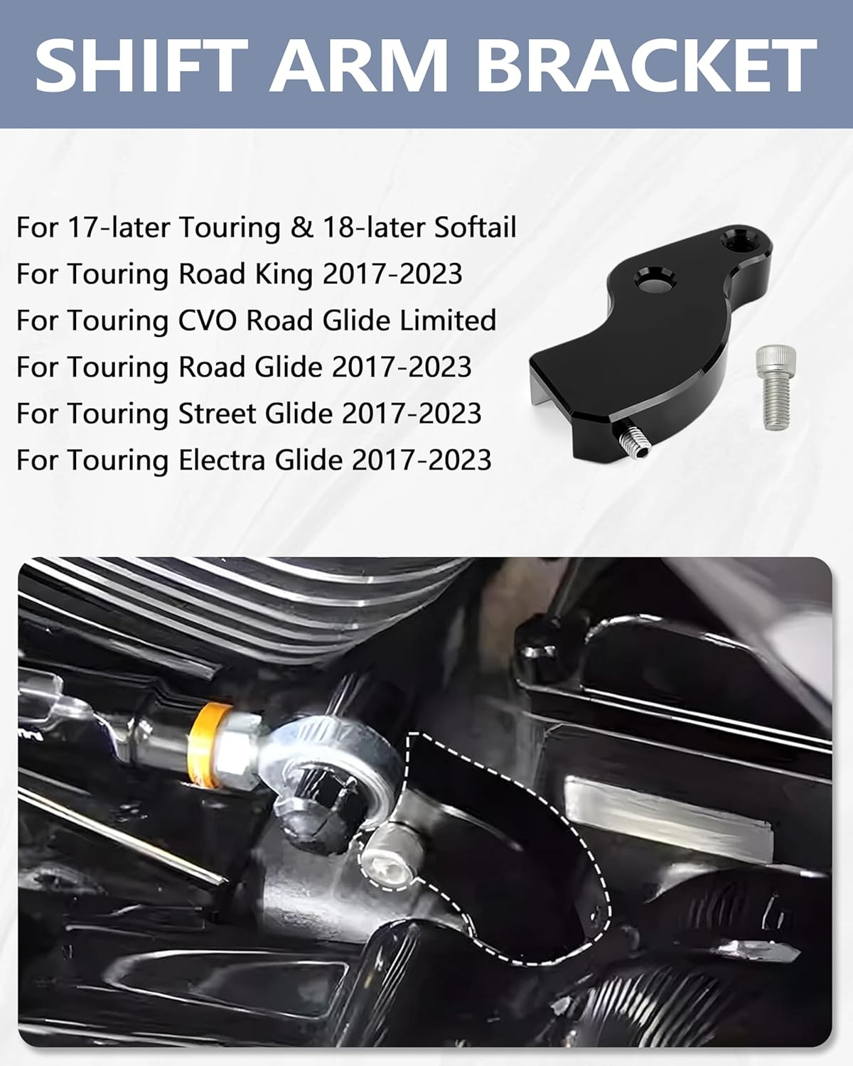 EZ Shift Neutral Gear Assist Bracket for Harley M8 2018-2025 Touring 2018-2025 Softail Breakout Motorcycle Black image number 3