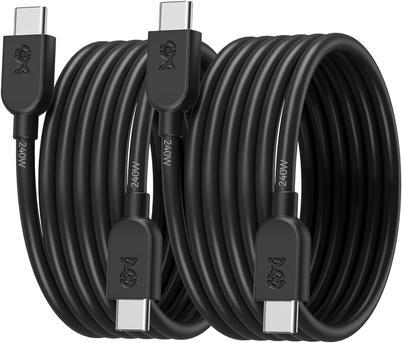 Cable Matters 2-Pack Extreme Soft 240W USB C Cable - 1.8M, Short USB C Charger Cable for [240W Charging, 480Mbps Data, No Video], Works with Macbook, Ipad Pro, Dell XPS, Surface Pro, White