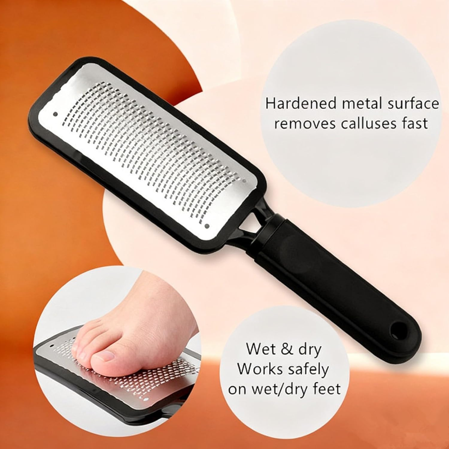 Sularpek Foot Rasp Callus Remover, High-Grade Stainless Steel Foot File for Wet & Dry Use Pedicure Tool to Remove Hard Skin and Calluses (Black 1 Pack) image number 2