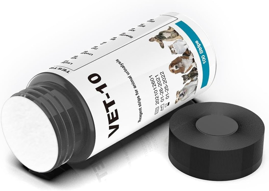 Pet Urine Test Strips - 100Pcs Accurate Kit, 10 Parameter Detection Design | Quick Diagnostic Tool for Cat Dog Rabbitt Puppy Kitten Vet Clinic Home Health Monitoring Veterinary Laboratory