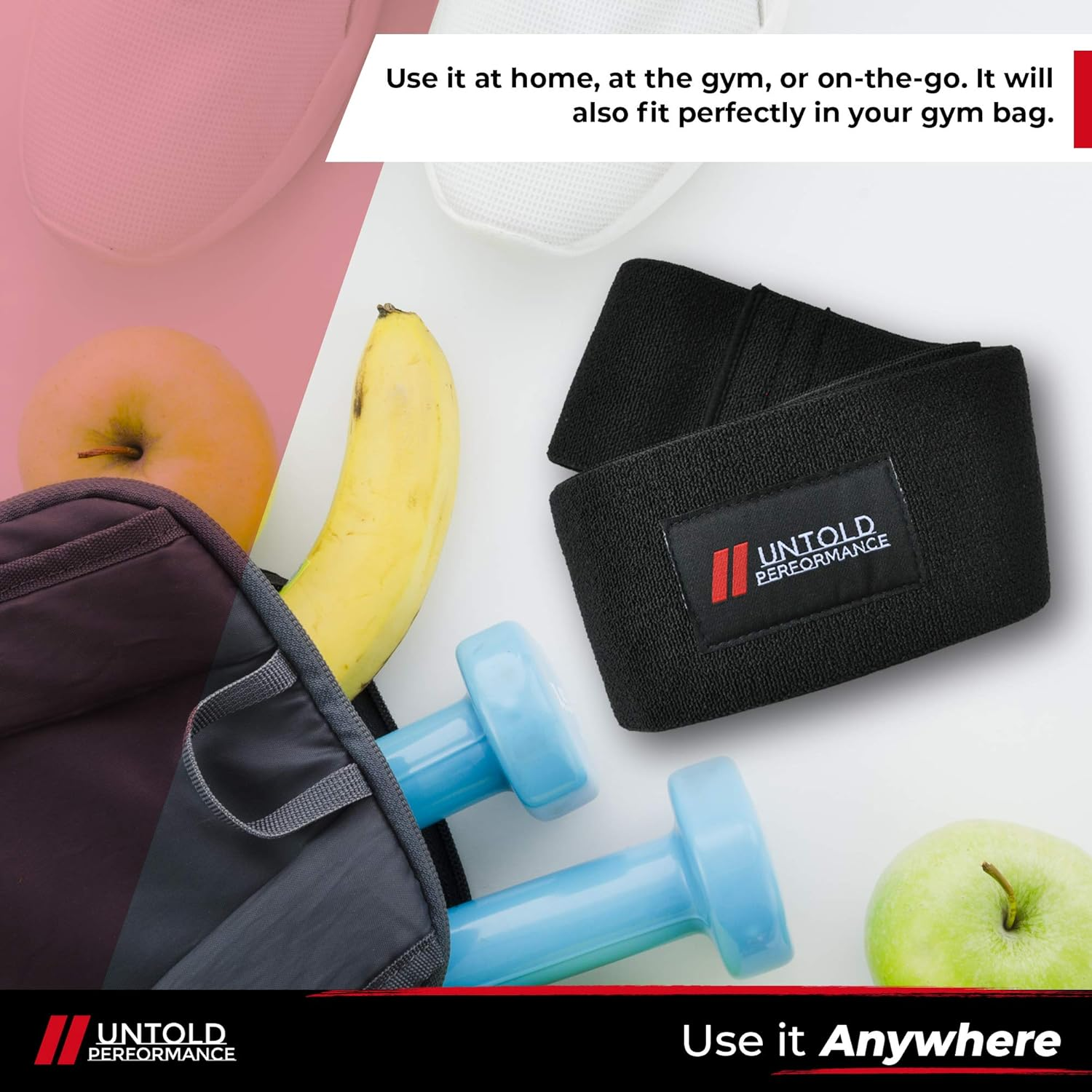 High Resistance Hip Band | Build and Activate Glutes, Quads, Hamstrings, Hips, and Butt | Weightlifting, Bodybuilding, Powerlifting, Cross Fit Training, and Yoga for Men and Women - Black - Heavy image number 3