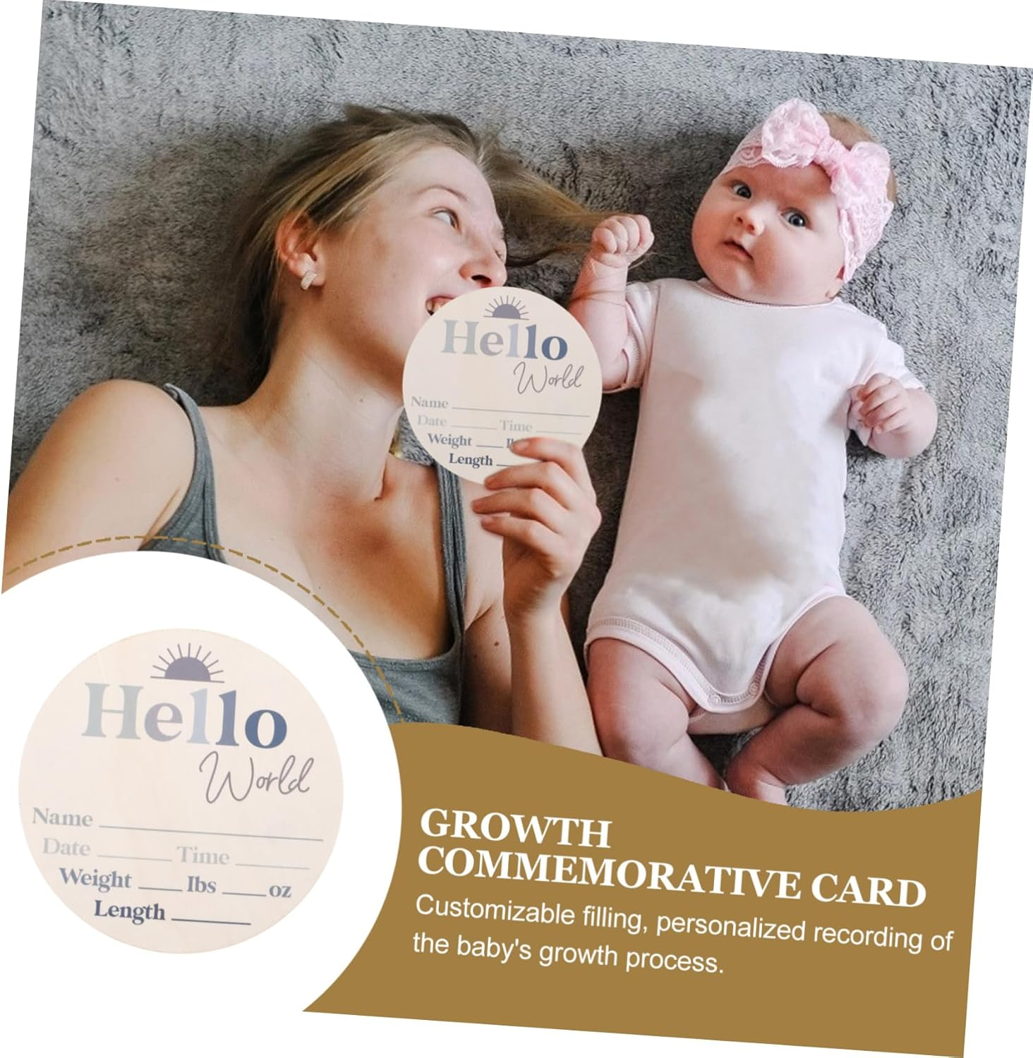 INOOMP Wood Growth Commemorative Card Monthly Milestone Discs for Announcement Sign Nursery Decor Name Record image number 6