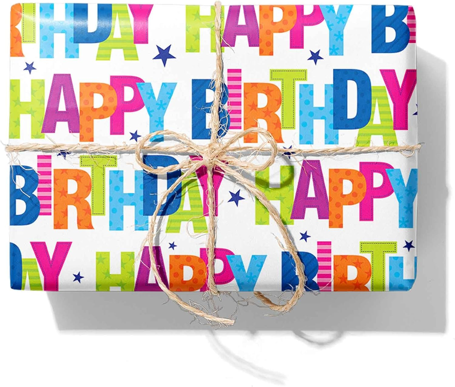 3 Rolls Birthday Wrapping Paper Roll - 17 in X 120 in per Roll - Sparkly Rainbow Holographic Wrapping Paper for Girls Kids Birthday Gift Wrap