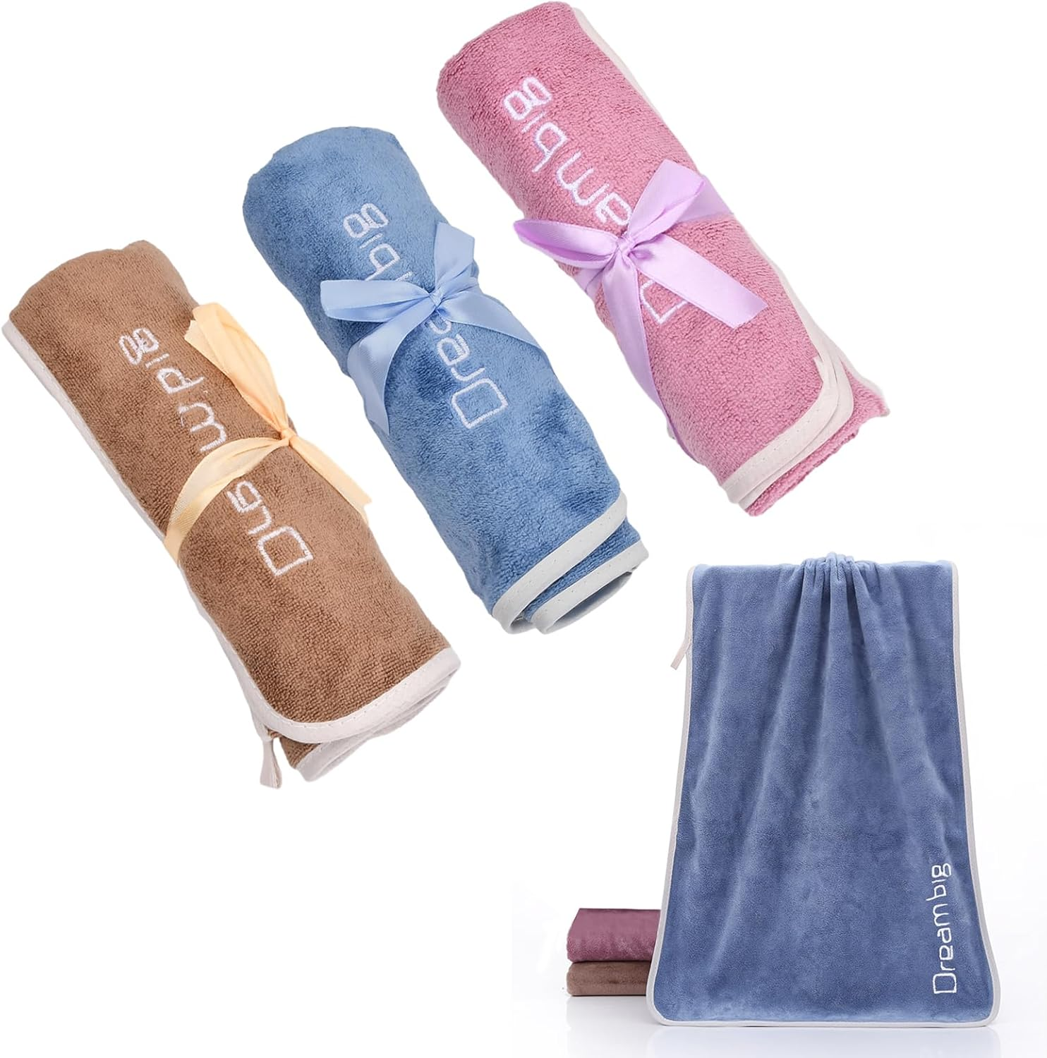 3 Pcs Microfibre Fitness Towel Set, Quick Drying and Absorbent, Compact, Microfibre Towel, Training Sweat Sports Towels, Camping Bath Towel, Beach Towel and Travel Towel, 35 X 75 Cm image number 4