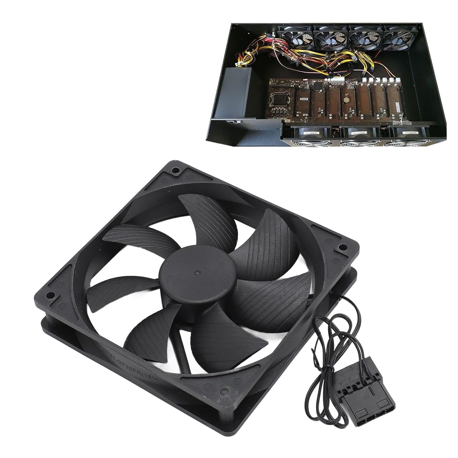 Case Fan, 12Volt Computer Fan,Dual Ball Bearing Brushless DC Cooling Fan, 120Mm X 120Mm X 25Mm Computer Fan, PC Exhaust Cooling Fan 3000RPM 2Pin Case Cooler Fan image number 4