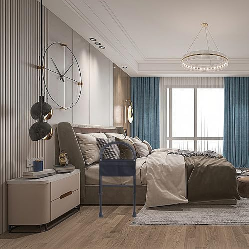 Joliling Safety Bed Rail, Mobility Aid with Legs & Storage Pocket Adjustable in Height Bed Assist Bar Fall Prevention Stability Bed Guard Fits Adults, Senior, Handicap, Disabled image number 4