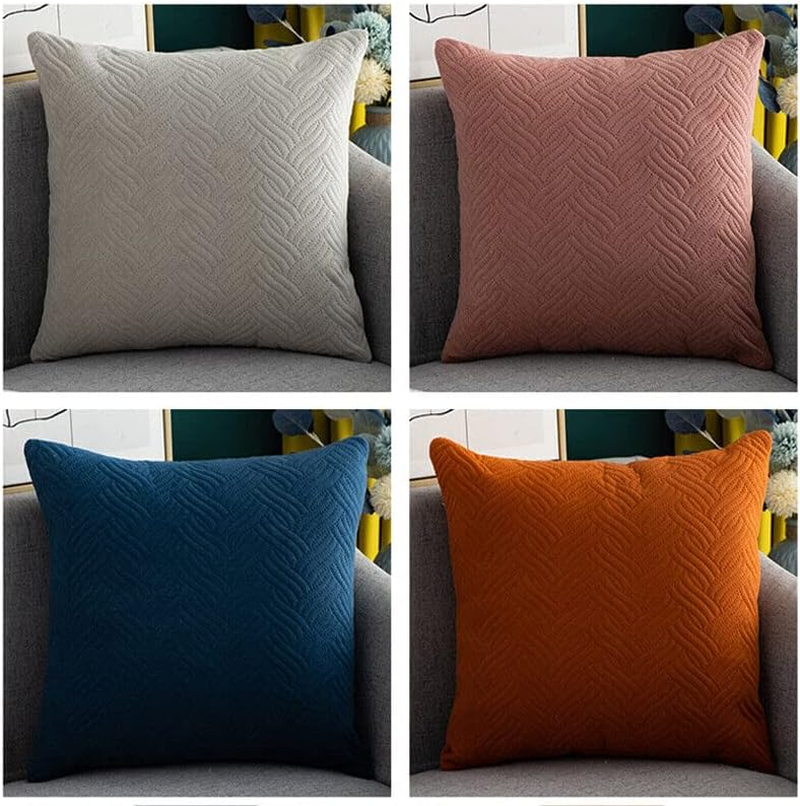 AIMALL 1PC Modern Decorative Velvet Cushion Cover, Soft and Elegant, Hidden Zipper, 45X45Cm - Dark Blue image number 4