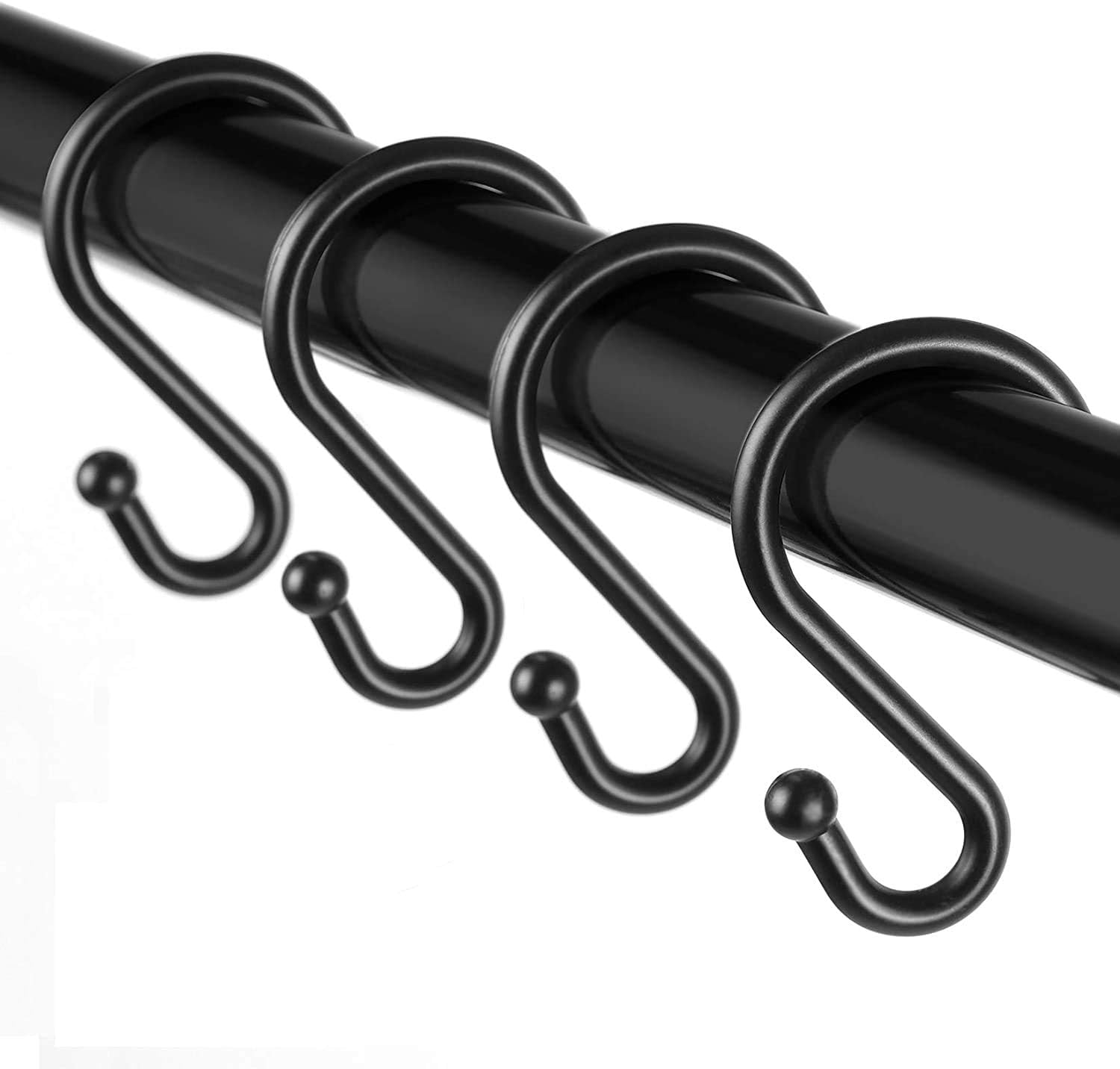 24PCS Metal Shower Curtain Hooks，Rust Resistant S Shaped Hooks Hangers for Shower Curtains, Kitchen Utensils, Clothing, Towels, Etc.(Nickel)