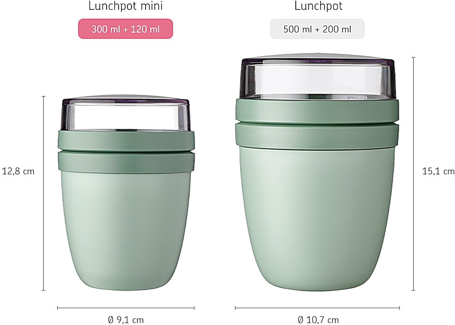 Mepal Overnight Oat Jar - Mini - Practical Yoghurt Cup & Muesli Cup - Separate Compartments for Yoghurt & Muesli - Suitable for Freezer, Microwave & Dishwasher - 300 Ml + 120 Ml - Vivid Blue image number 6