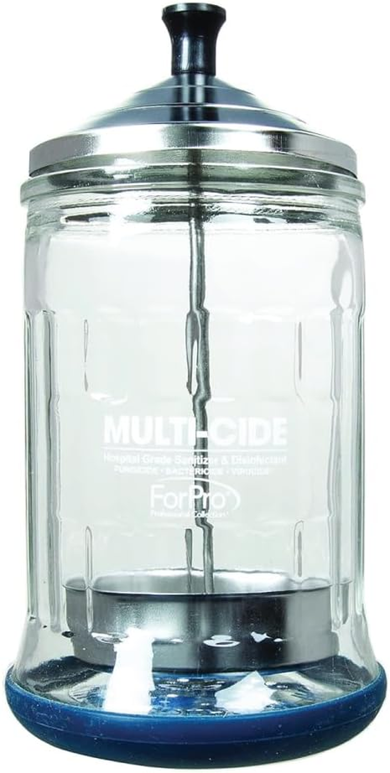 Forpro Multi-Cide Midsize Disinfecting Jar - Disinfectant Glass Jar for Manicure & Spa Implements - 21 Ounces, 8&rdquo; H X 4.25&rdquo; W