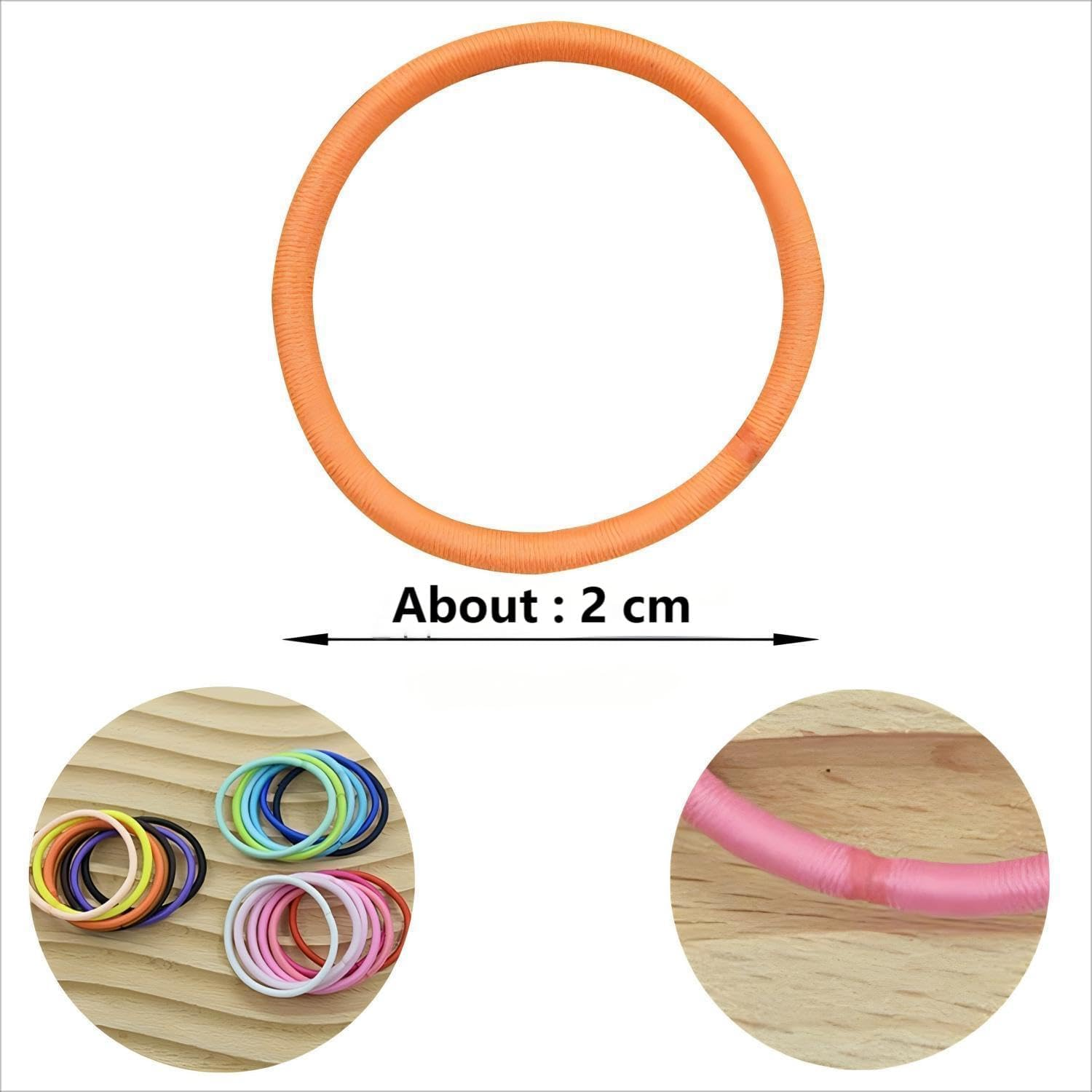 100Pcs Multicolor Mini Elastic Hair Ties, No Crease Ponytail Holders Hair Ties for Kids Girls (Color B) image number 2