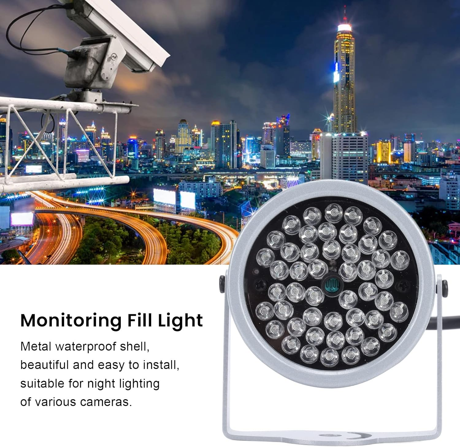 Cryfokt 48 LED IR Lights, Camera IR Illuminators Lights Waterproof Infrared Night Vision Light for Electronic Police Snapshot System, Traffic Junctions for Indoor or Outdoor