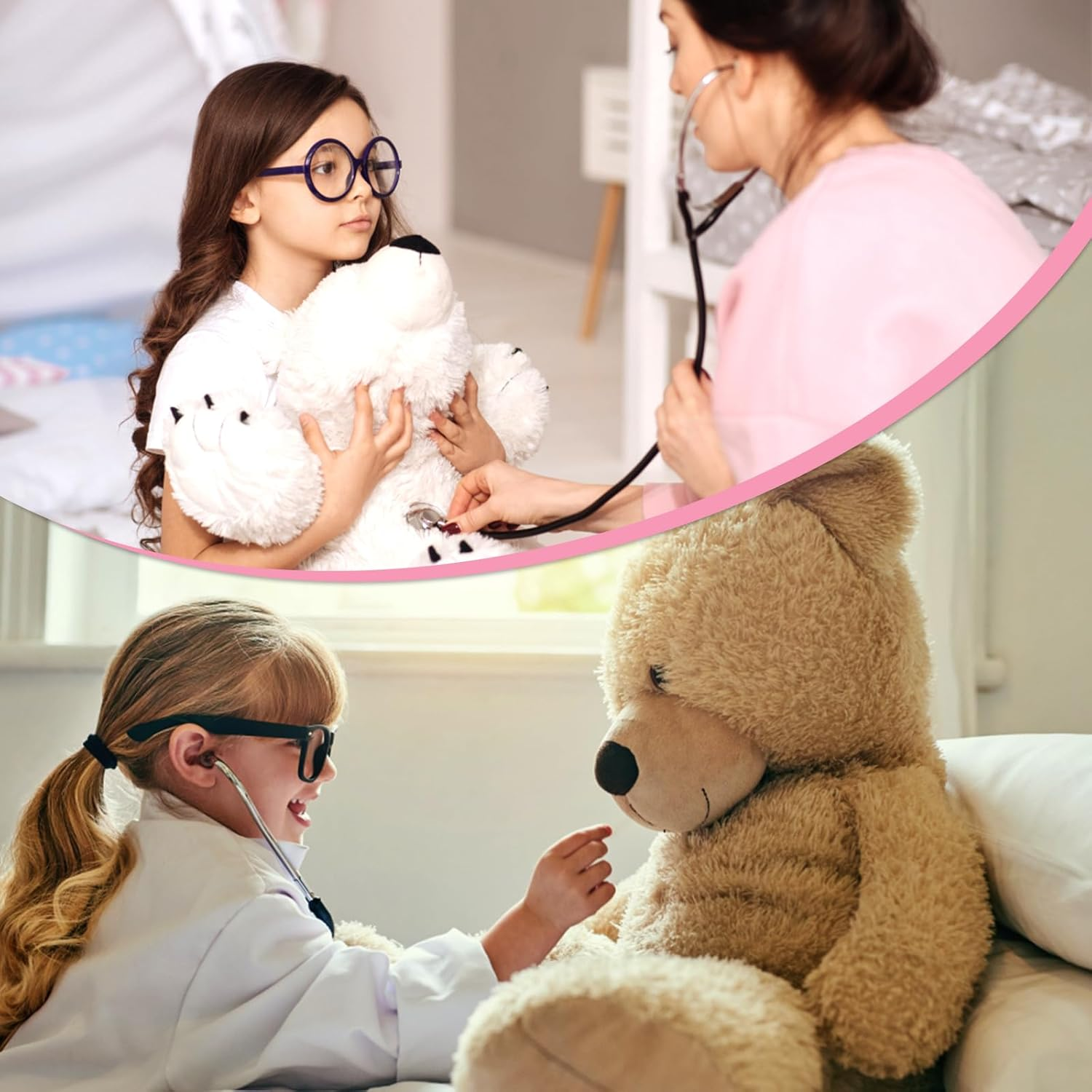 Kids Doctor Costume, Child Role Play Costumes Unisex Fancy Dress Costume Doctor Scrubs for Kids Nurse Costume for Halloween Cosplay Party image number 6