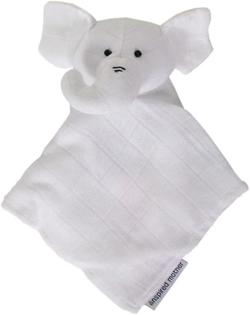 Inspired Mother My Luvvie Bamboo Muslin Elephant Cuddle Toy, White