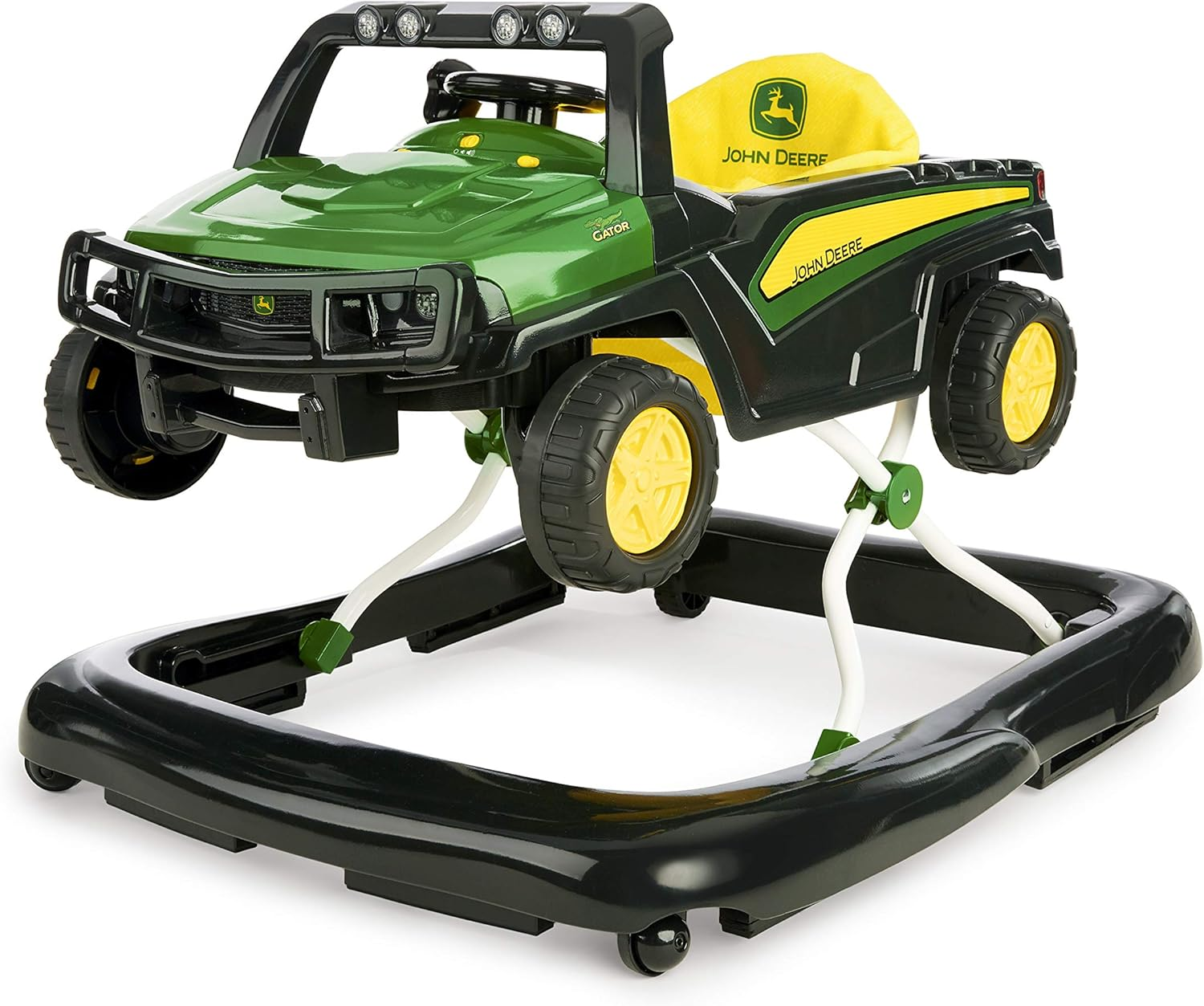 Bright Starts John Deere 4-In-1 Gator Green Baby Activity Center & Push Walker with Removable Interactive Steering Wheel Toy, 6 Months and Up image number 3