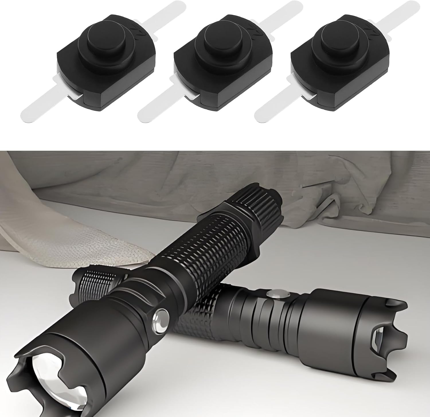 Create Idea 50X 1208YD Self-Lock Micro Push Button Switch 12 X 8 Mm Miniature Switch DC 30V/1A 2-Pin Black image number 2