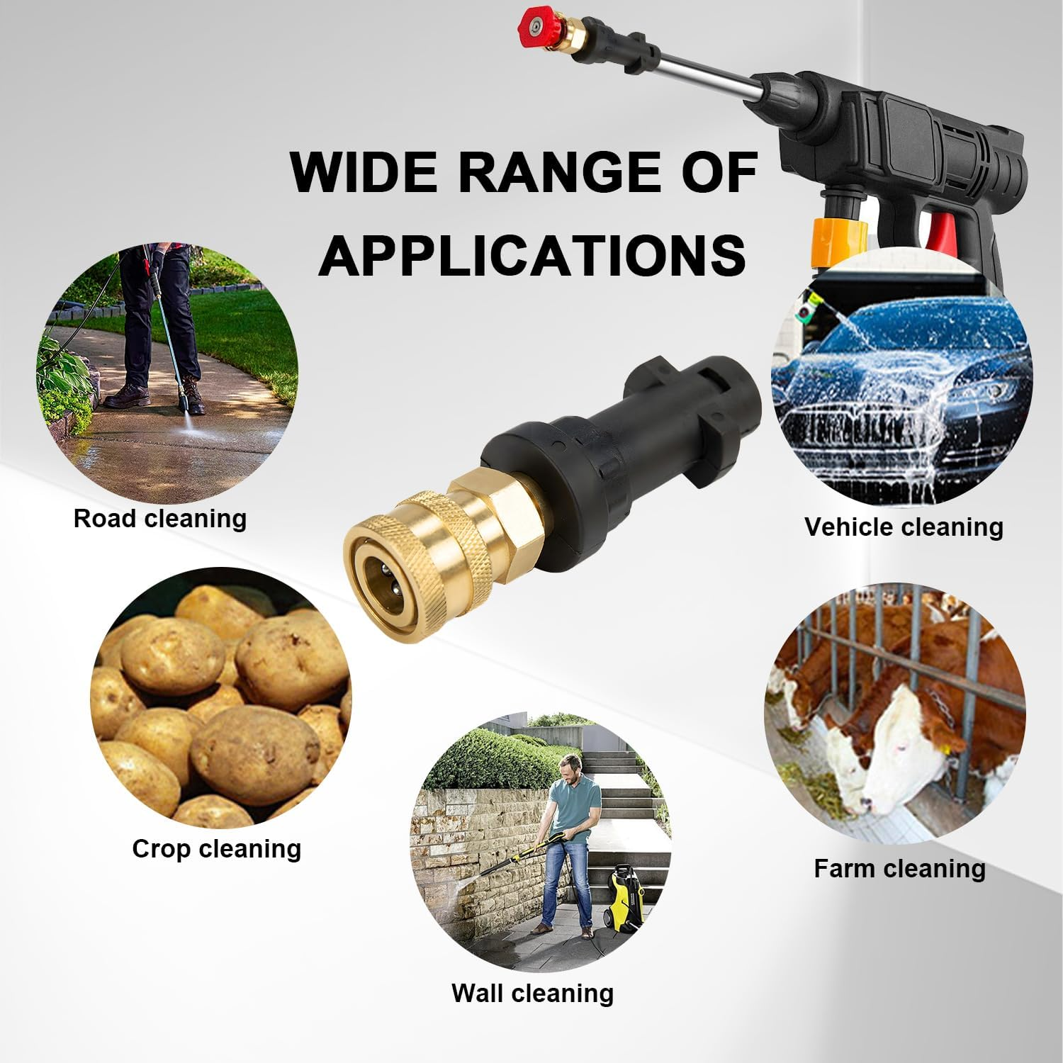 Pressure Washer Gun Adapter, 1/4 Inch Quick Connect Fitting, Only Compatible K2, K3, K4, K5, K6, K7 (1&times;Adapter) image number 1