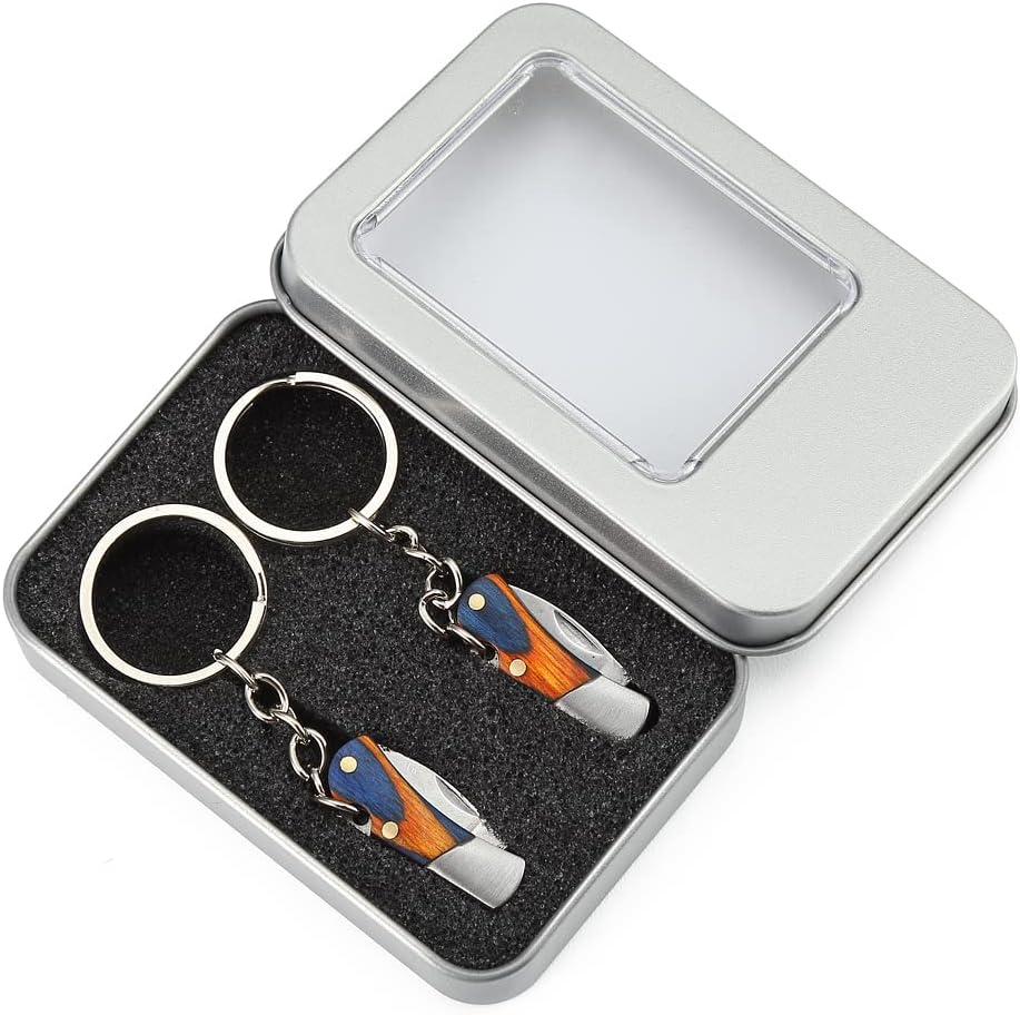 YISIDA 2PCS Mini Keychain Knife, Pocket Knife, EDC Stainless Steel Folding Knife image number 6