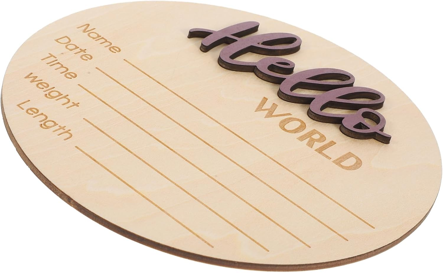 GARVALON Birth Announcement Sign Newborn Name Photography Accessory Wooden round Board Easy to Use image number 6